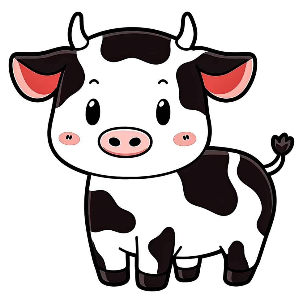 Cute Chibi Cow Clipart AI Generative png