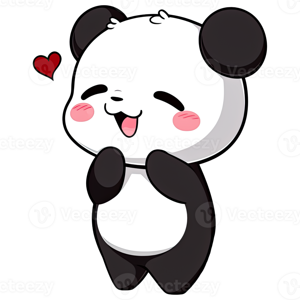 mignonne chibi Panda clipart ai génératif png