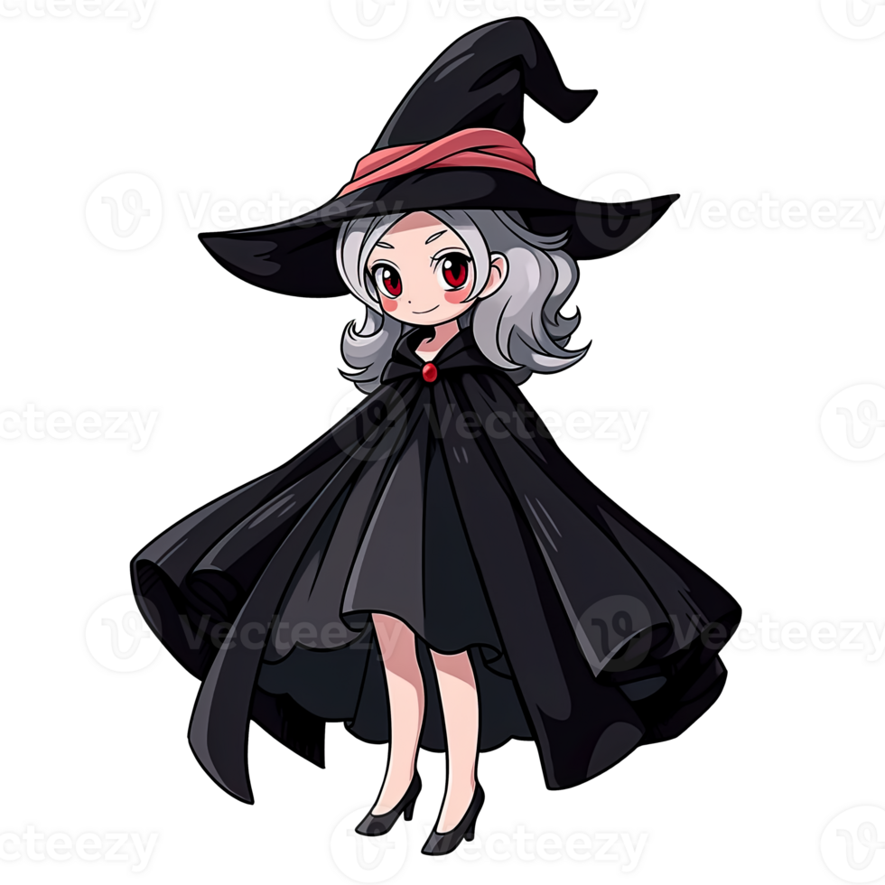 Cute Chibi Witch AI Generative png