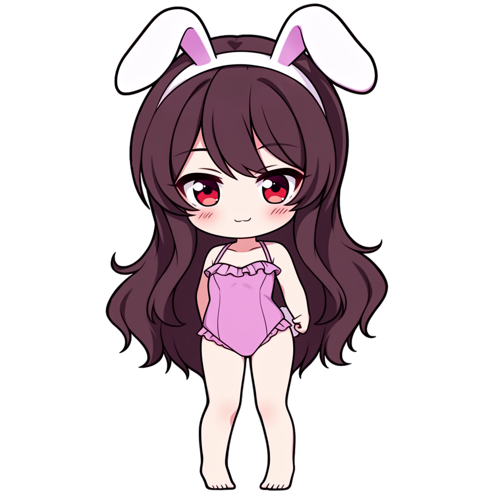 Sexy Bunny Girl On Swimwear AI Generative png