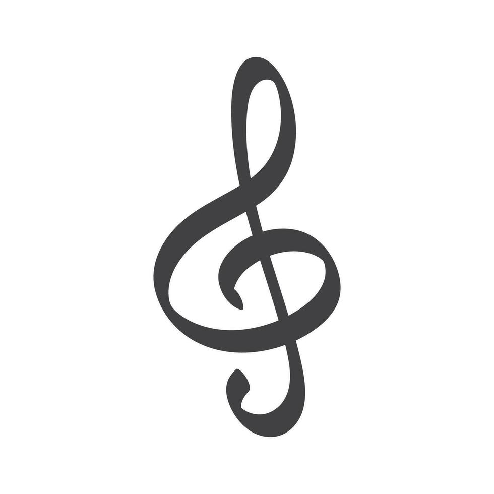 Music notes icon, musical key sign vector illustration.