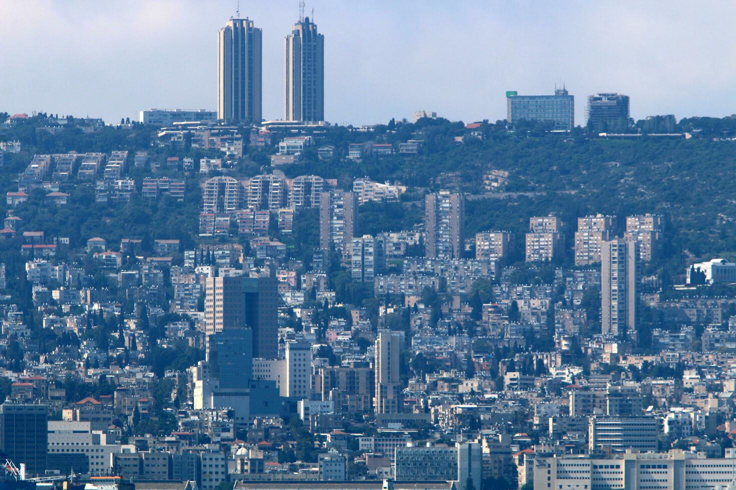 Haifa Israel 30.12. 2022. Haifa is a port city on the Mediterranean coast in northern Israel. photo