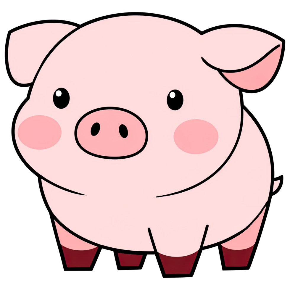 Cute Chibi Pig Clipart AI Generative png