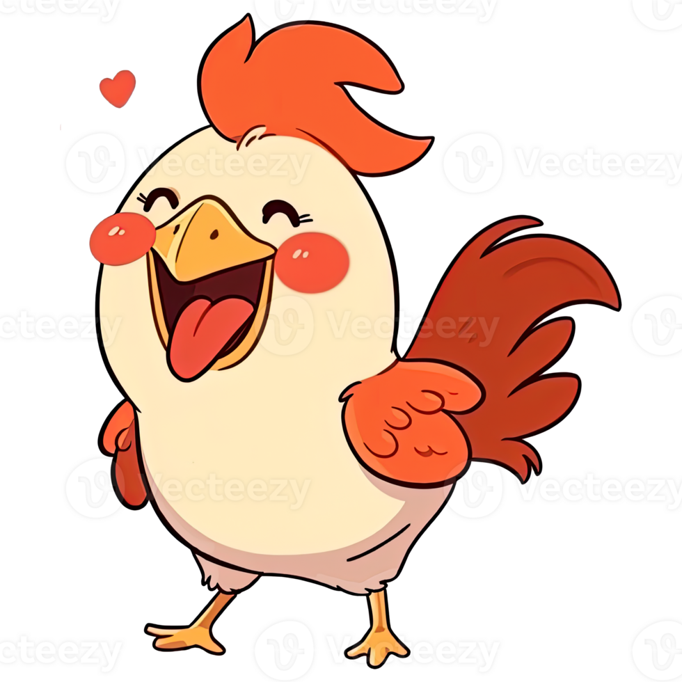 Cute Chibi Chicken Clipart AI Generative png