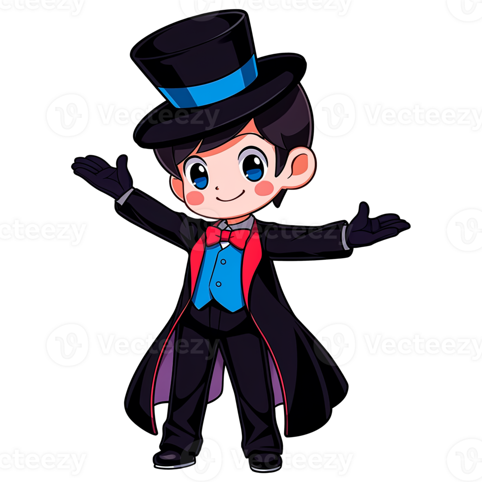 Cute Chibi Magician AI Generative png