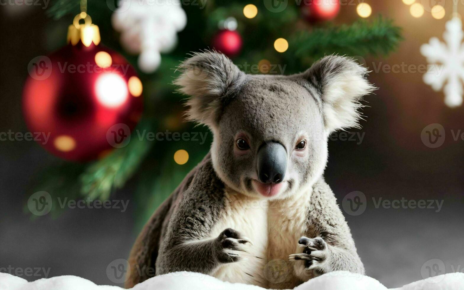 Koala's Christmas Celebration Festive Spirit in the Wild ai generated photo