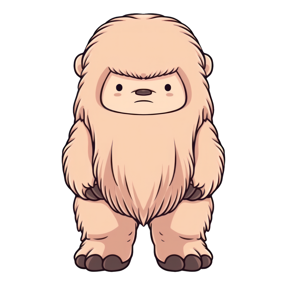 Cute Chibi Bigfoot AI Generative png