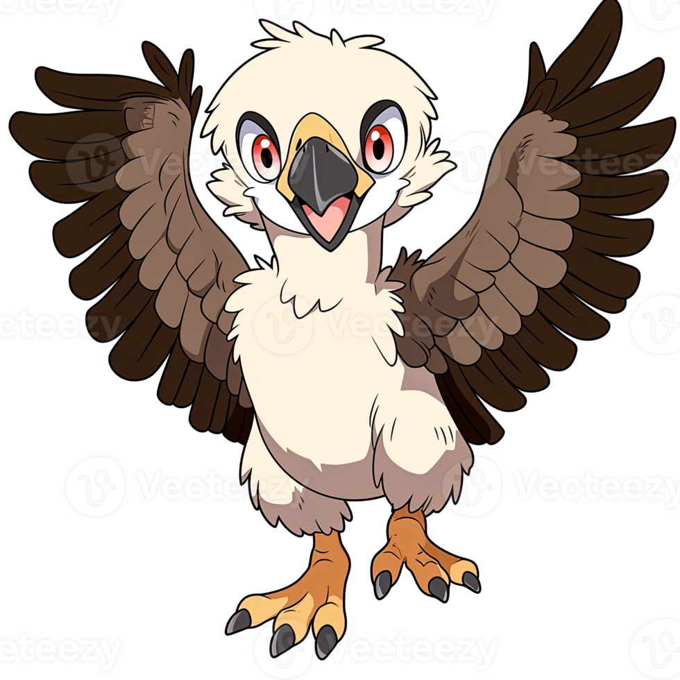 Cute Chibi Vulture Clipart AI Generative png