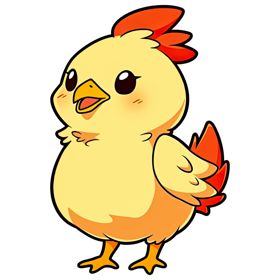 Cute Chibi Chicken Clipart AI Generative png