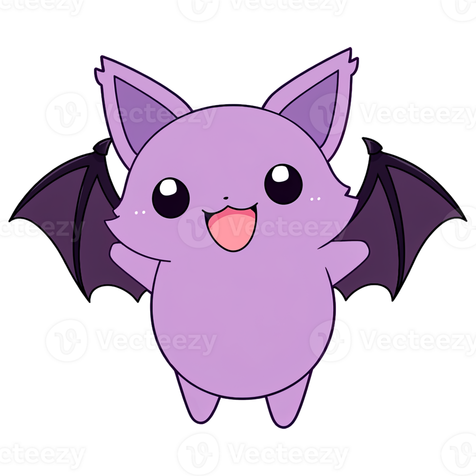 Cute Chibi Bat Clipart AI Generative png