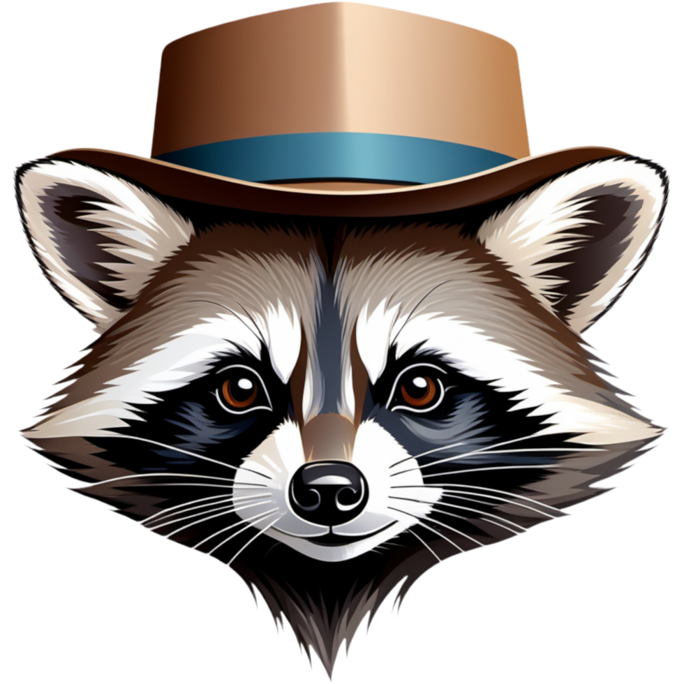 racoon bär hatt. ai generativ png