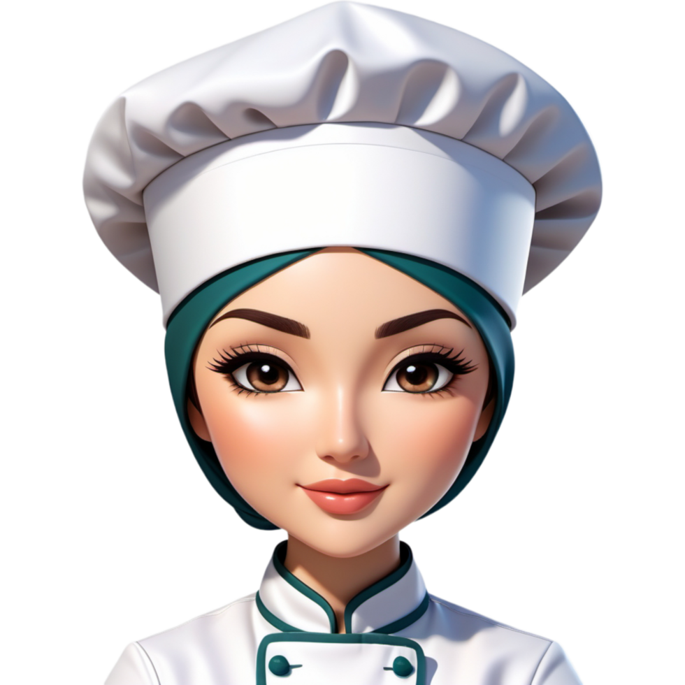 Woman Chef with hijab. AI Generative png