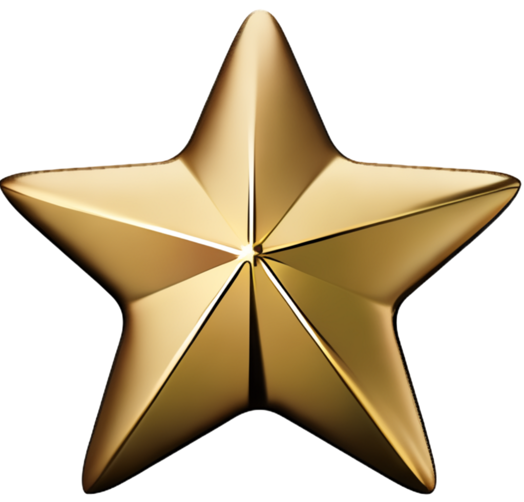 Golden star icon  3D  Ai genreated png