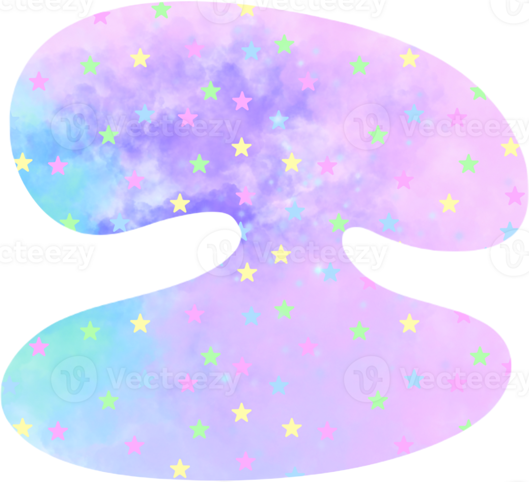 english letters I watercolor Festive pink blue watercolor dots create a unicon dream atmosphere png