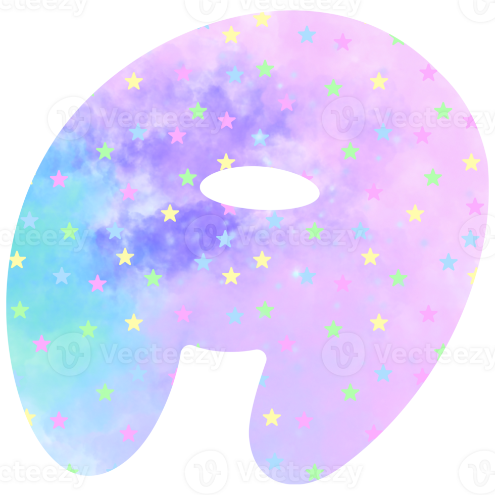 english letters A watercolor Festive pink blue watercolor dots create a unicon dream atmosphere png
