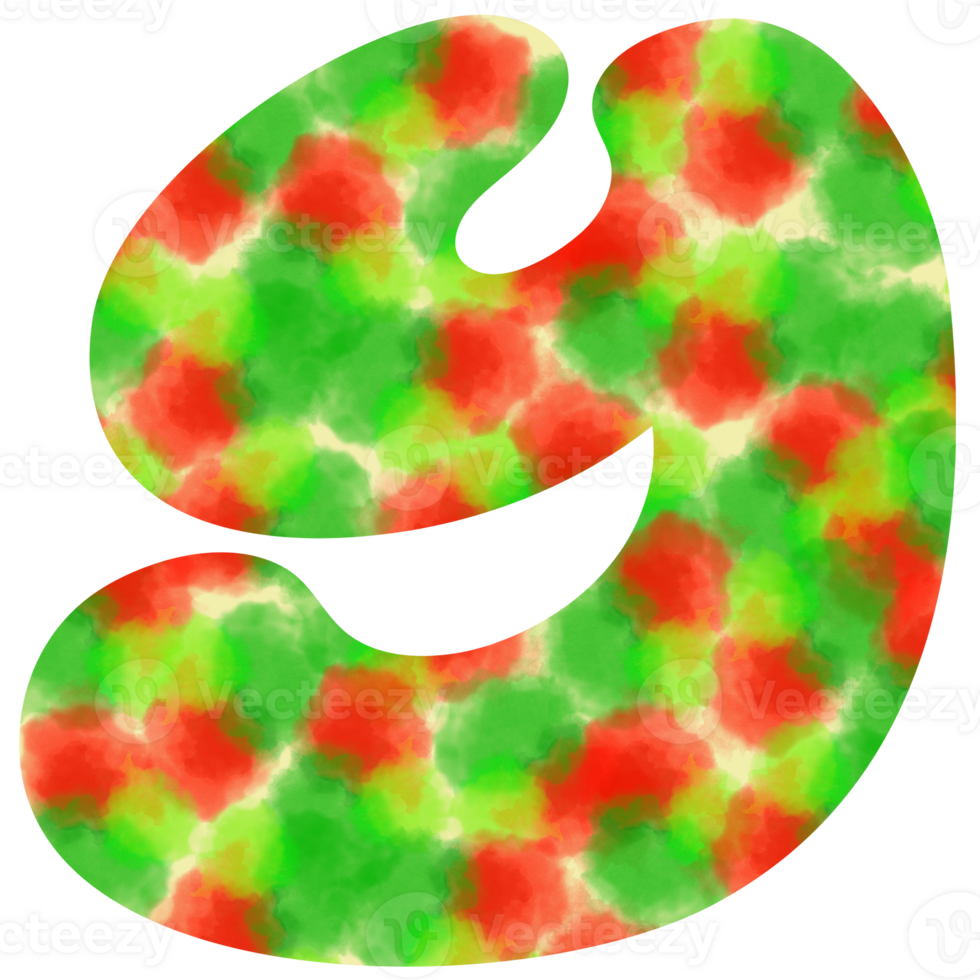english letters Y of watercolor dots Festive red and green watercolor dots create a Christmas atmosphere png