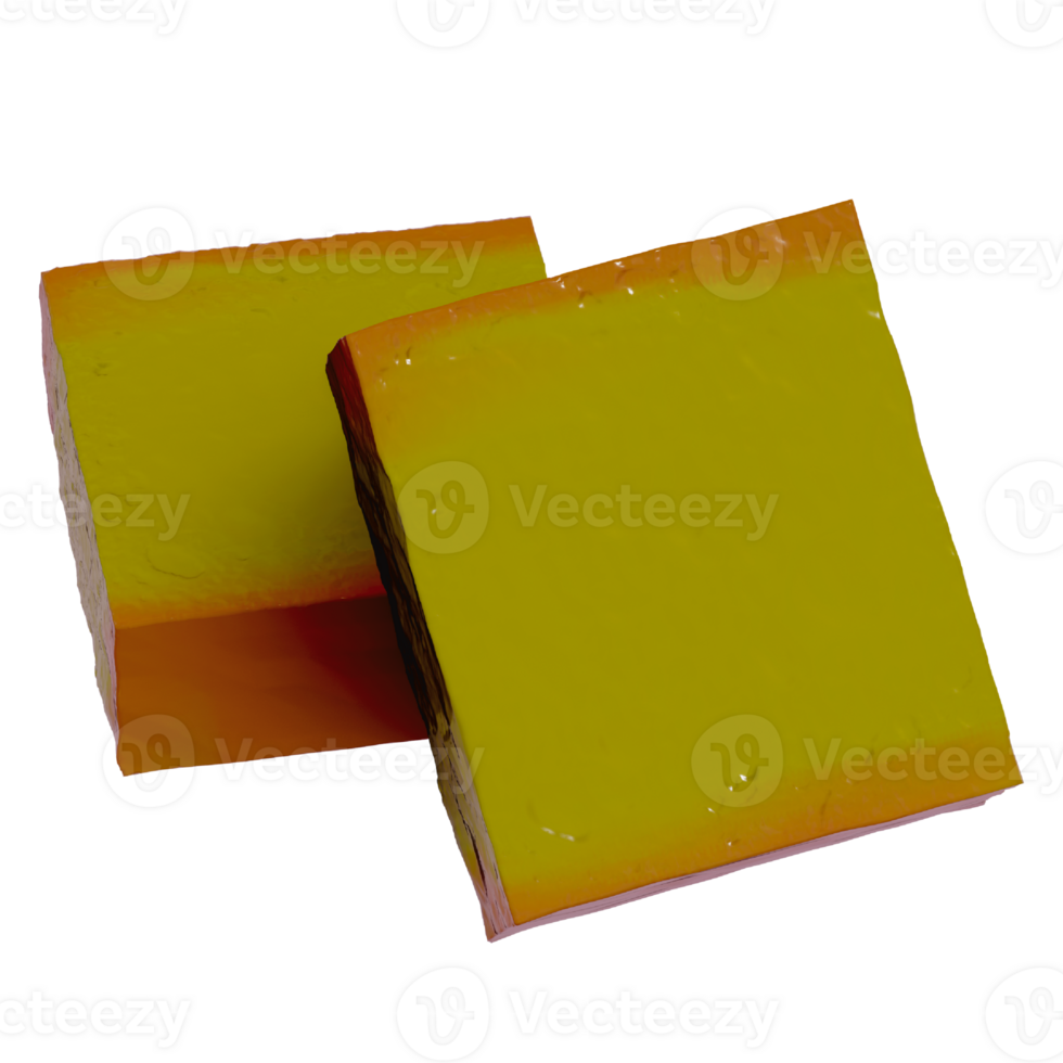Japanese dessert Castella , Sponge cake , 3d rendering on a transparent background png