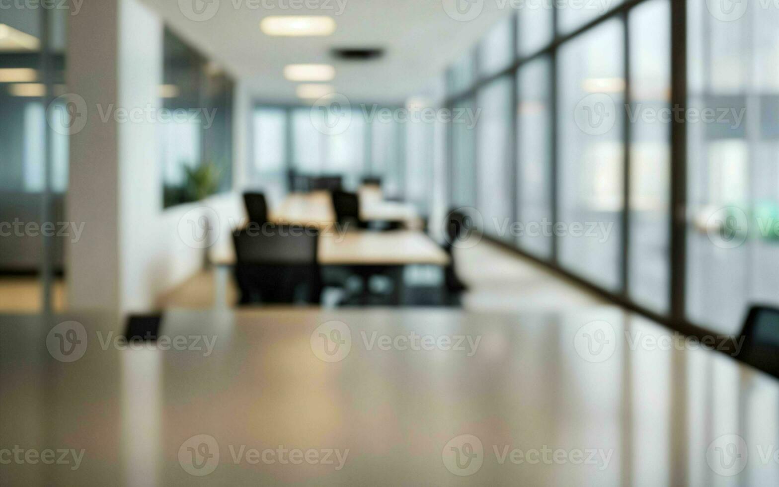 Blurred Office Elegance A Panoramic Workspace Background ai generated photo