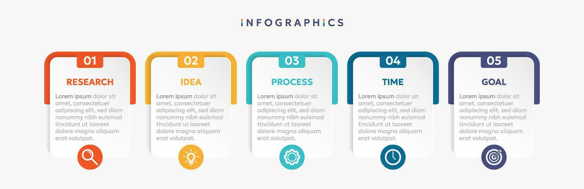 Modern business infographic template with 5 options or steps icons. vector