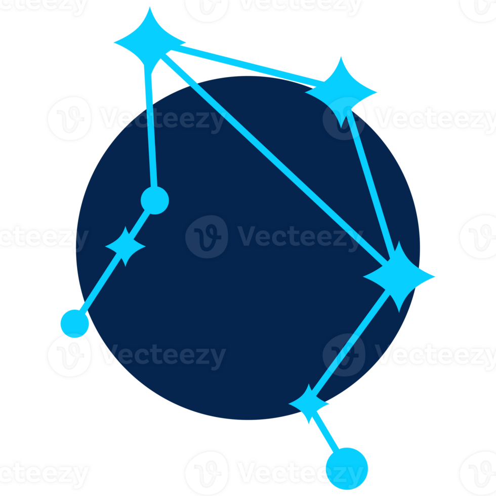 Weegschaal astrologisch ster teken modern illustratie PNG transparant achtergrond