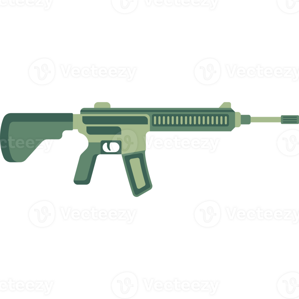 Assault Rifle Illustration PNG transparent background
