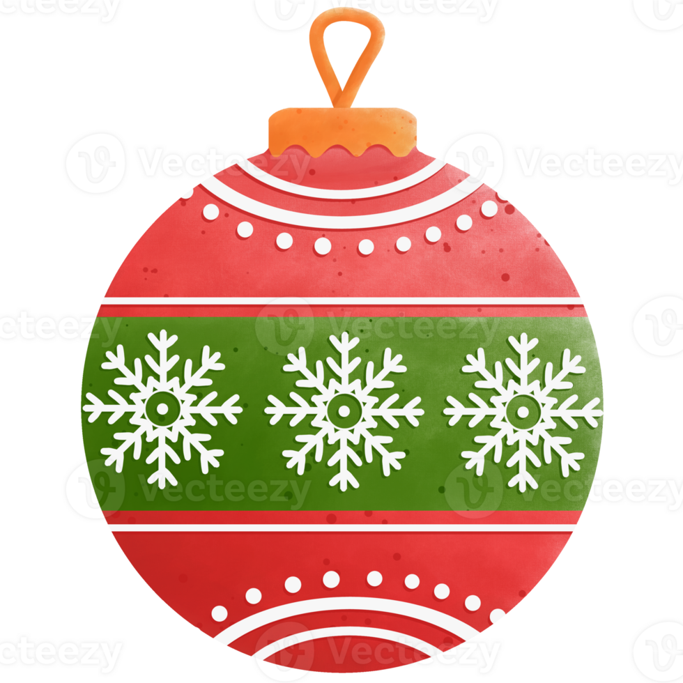 Christmas ball watercolour illustration. clipart for design. Christmas elements. isolated on transparent background. png