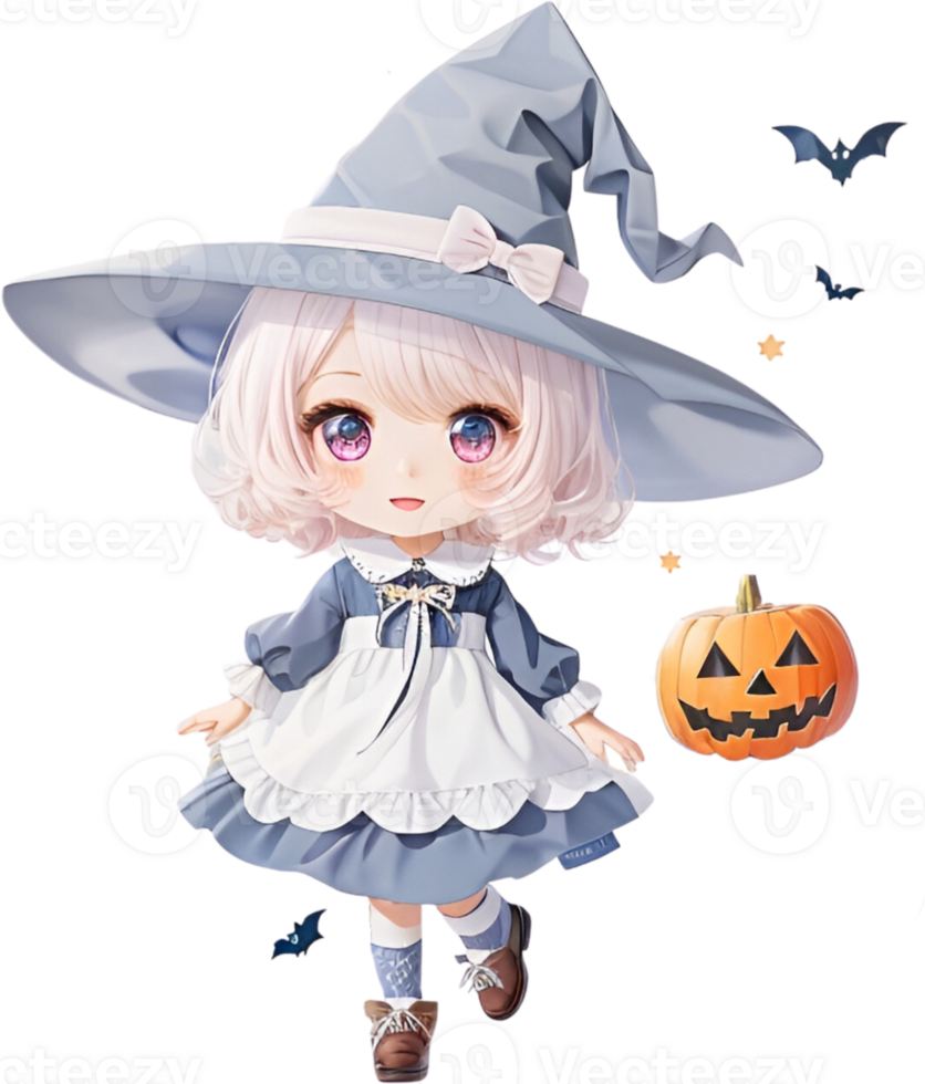 Ai Generated Watercolor Witch Nurses Clipart Bundle, Cute Magic Halloween Fantasy, Kawaii Witchy Magical, Pumpkins Handdrawn Kid png