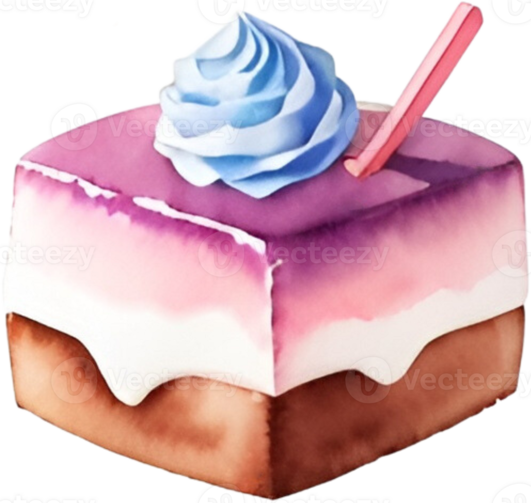 ai generato acquerello frutta bacca dolce, dolci rosa torta kawaii clipart fascio, cibo blogger forno, biscotti carino pasticcini png