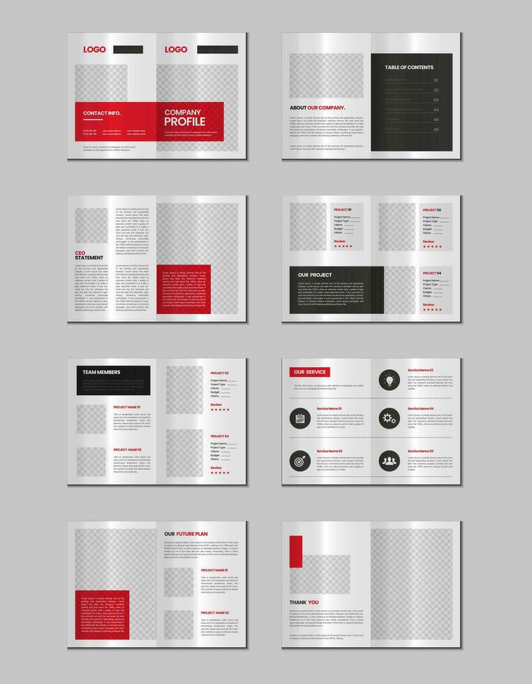 Company profile, multipage flyer brochure, portfolio magazine, annual report, catalog and a4 multipage template design vector