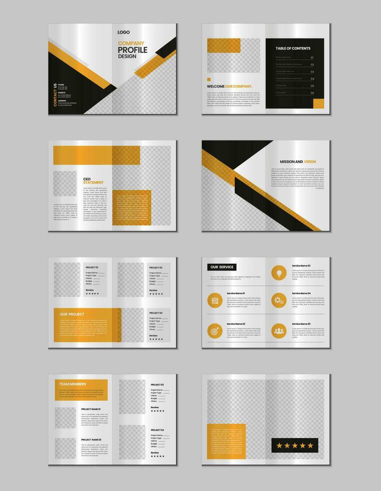 Company profile, multipage flyer brochure, portfolio magazine, annual report, catalog and a4 multipage template design vector