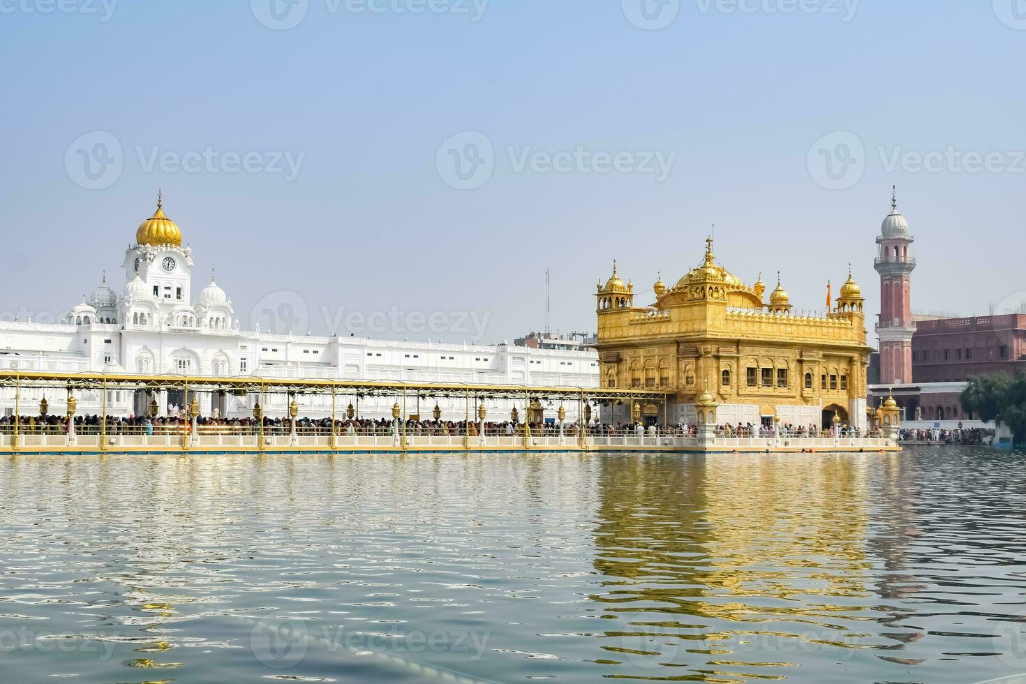Beautiful view of Golden Temple - Harmandir Sahib in Amritsar, Punjab, India, Famous indian sikh landmark, Golden Temple, the main sanctuary of Sikhs in Amritsar, India photo