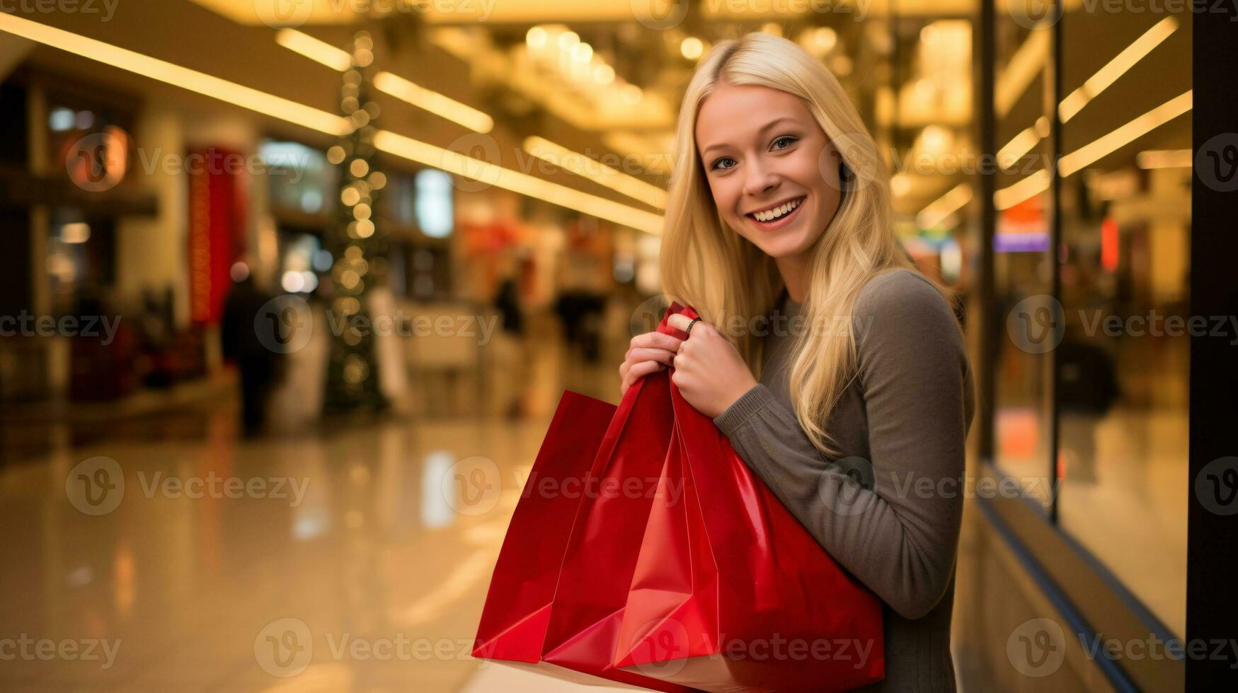 ai generativo personas de diferente etnicidad, años y género participación Navidad compras regalo pantalones en centro comercial todas terminado el mundo foto