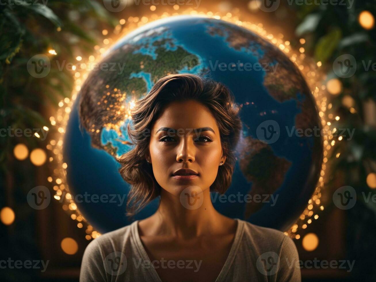 A womans mind spark. Generative AI photo