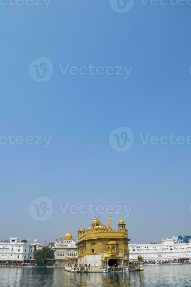 Beautiful view of Golden Temple - Harmandir Sahib in Amritsar, Punjab, India, Famous indian sikh landmark, Golden Temple, the main sanctuary of Sikhs in Amritsar, India photo