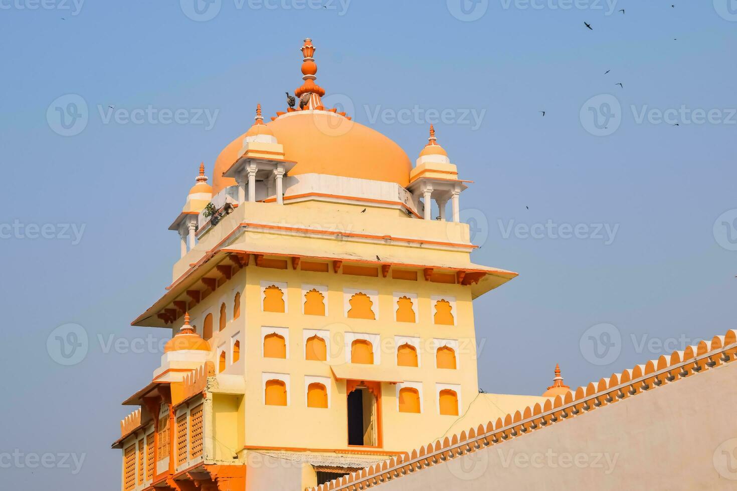 Beautiful view of Orchha Palace Fort, Raja Mahal and chaturbhuj temple from jahangir mahal, Orchha, Madhya Pradesh, Jahangir Mahal Orchha Fort in Orchha, Madhya Pradesh, Indian archaeological sites photo