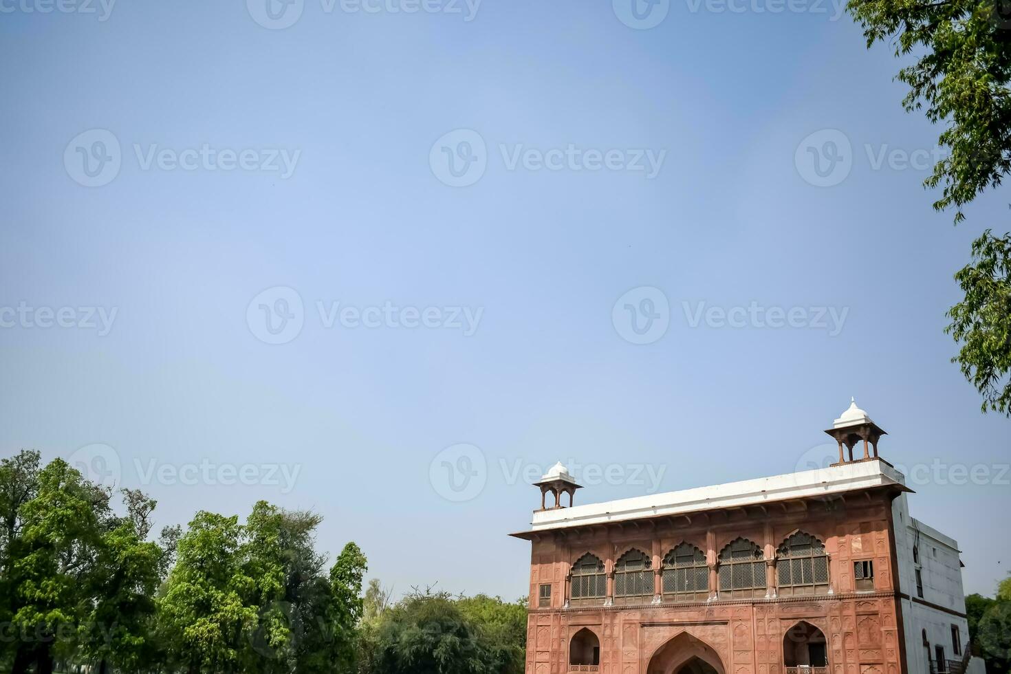 Architectural details of Lal Qila - Red Fort situated in Old Delhi, India, View inside Delhi Red Fort the famous Indian landmarks photo