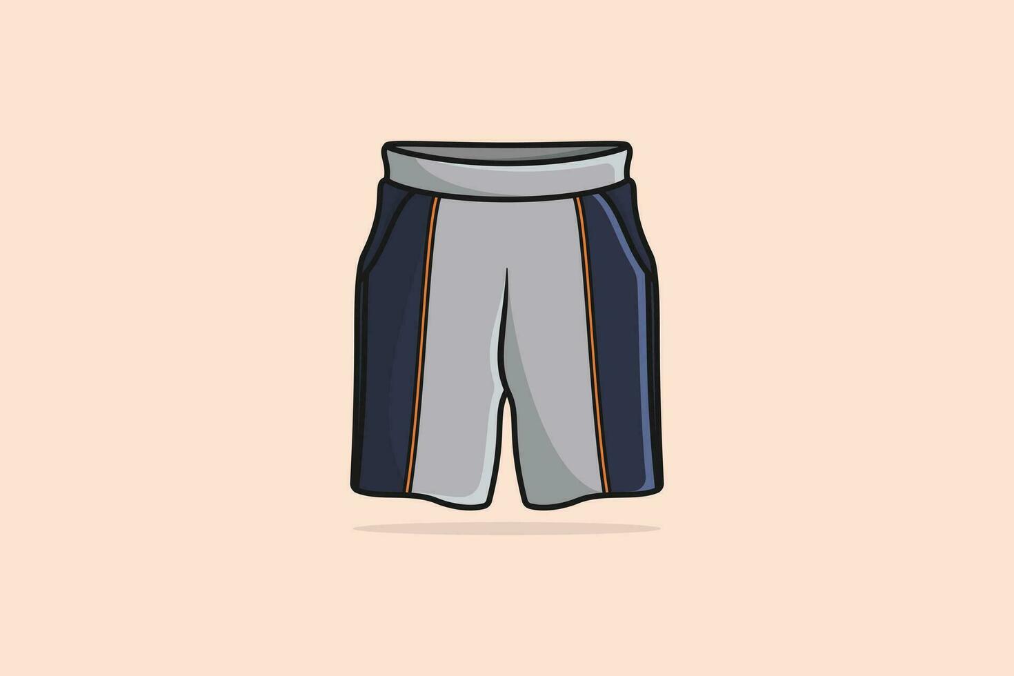 gimnasio vestir causal corto calzoncillo vector ilustración. Deportes y Moda objetos icono concepto. Niños cómodo pantalones cortos calzoncillo vector diseño con sombra.