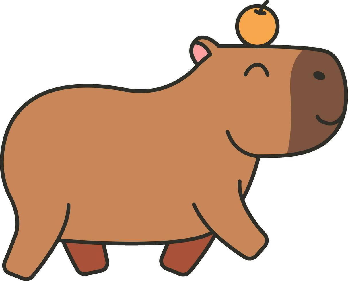 Cute capybara icon. Animal cartoon. Vector illustration.