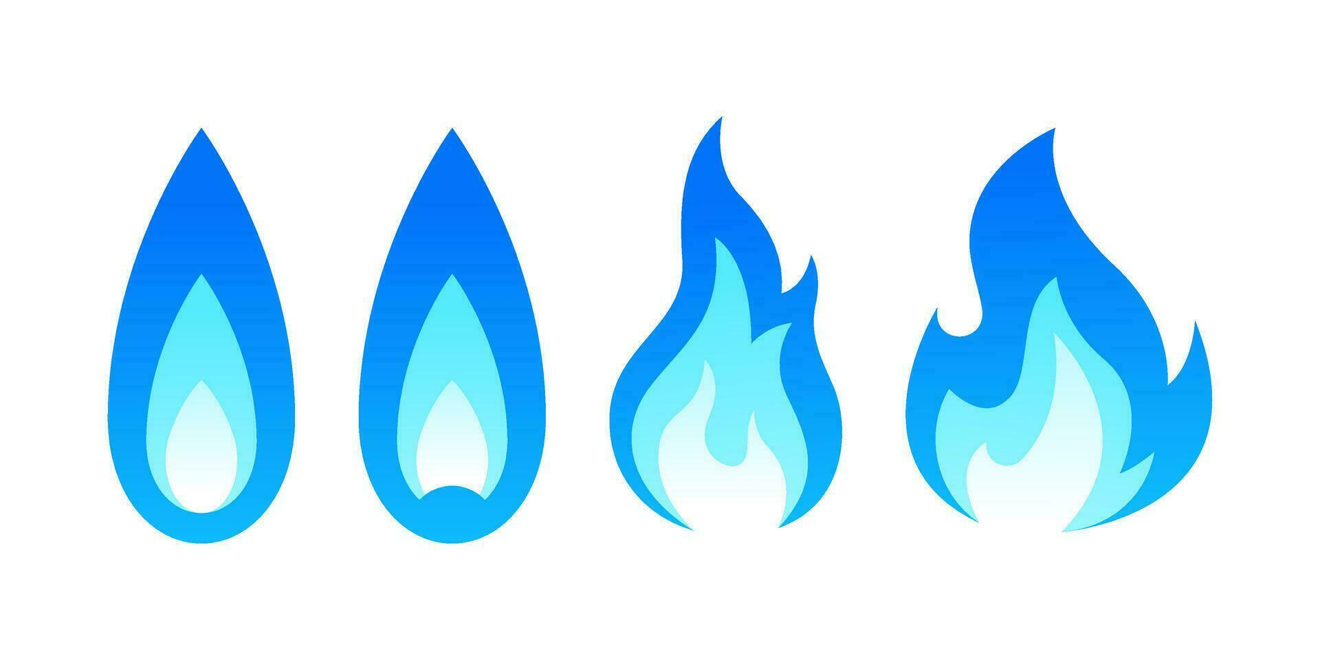 Blue fire vector isolated on white background
