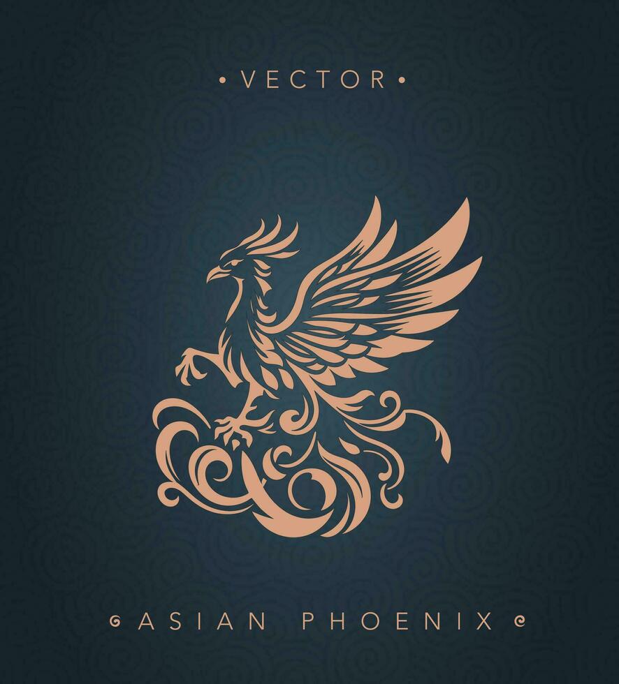 Asian traditional phoenix pattern Chinese phoenix vector