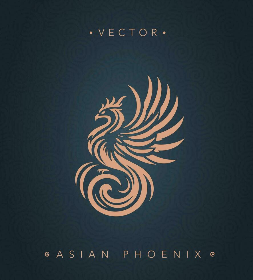 Asian traditional phoenix pattern Chinese phoenix vector