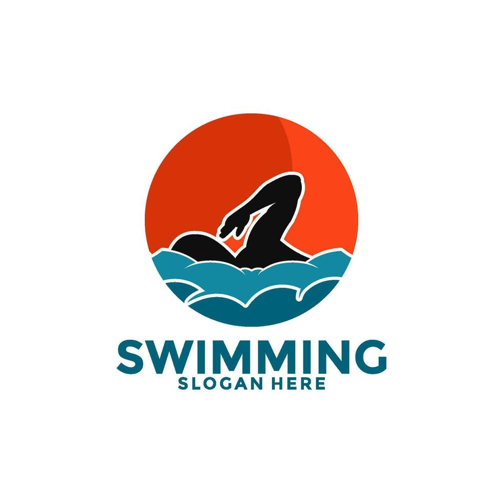 swimming logo icon vector, Swim logo design template vector