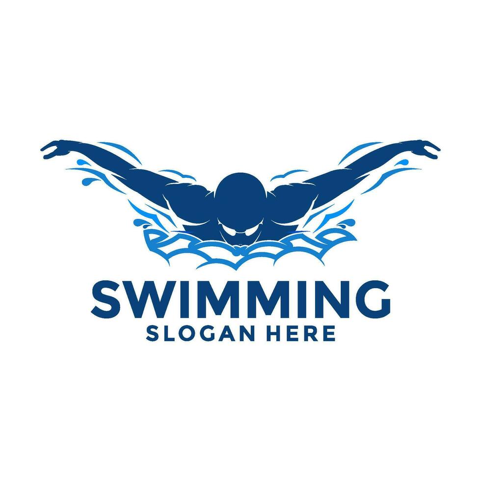swimming logo icon vector, Swim logo design template vector