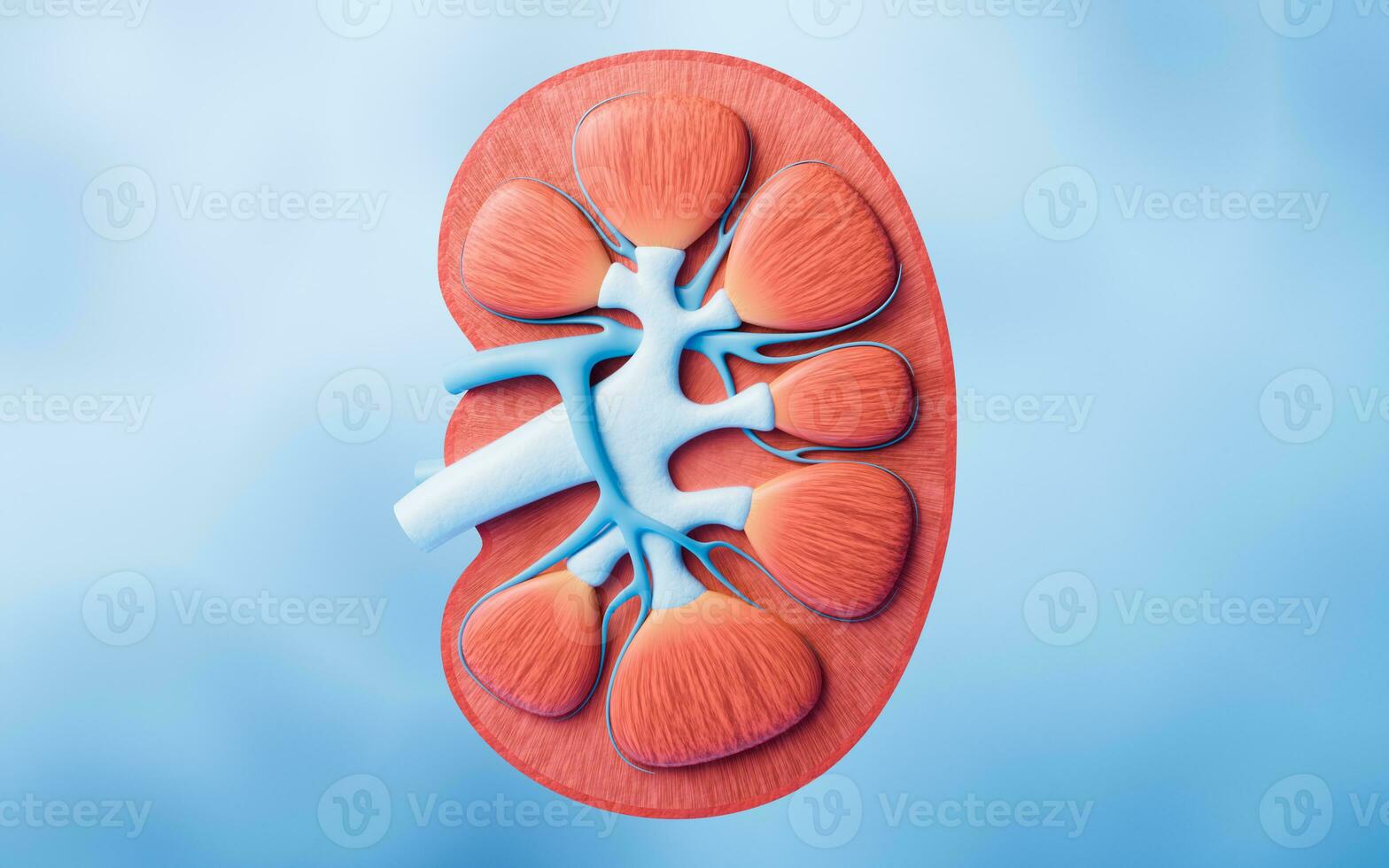 Kidney with biology and health care concept, 3d rendering. photo