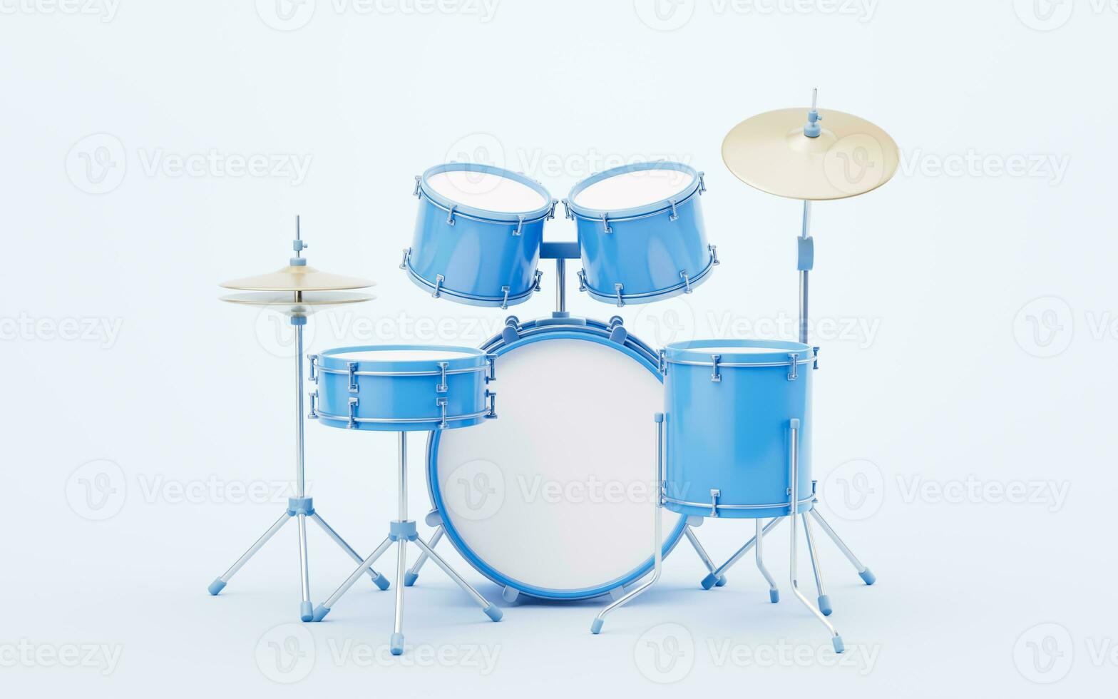 3D cartoon style drum set, 3d rendering. photo