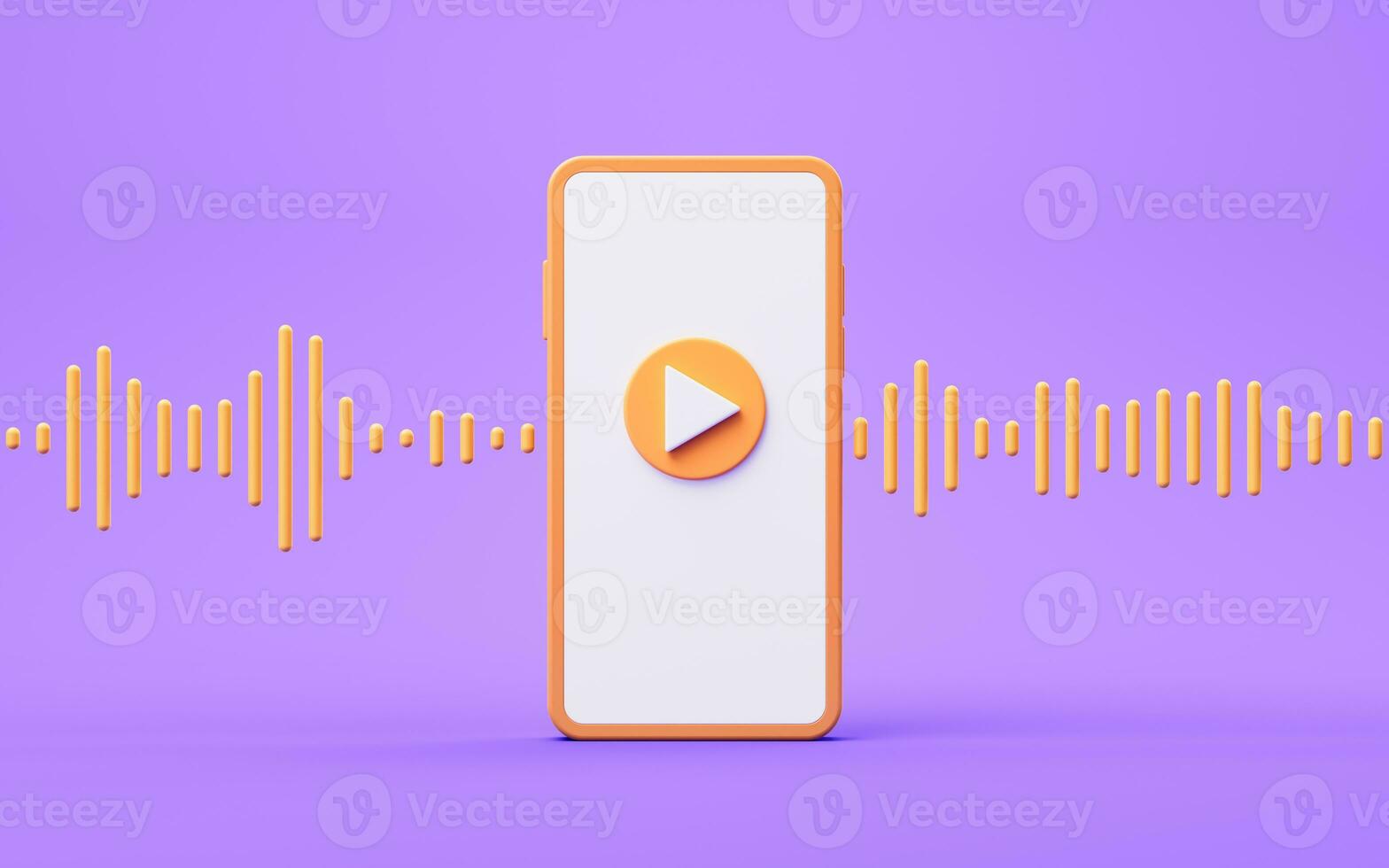 Music player sign with cartoon style, 3d rendering. photo