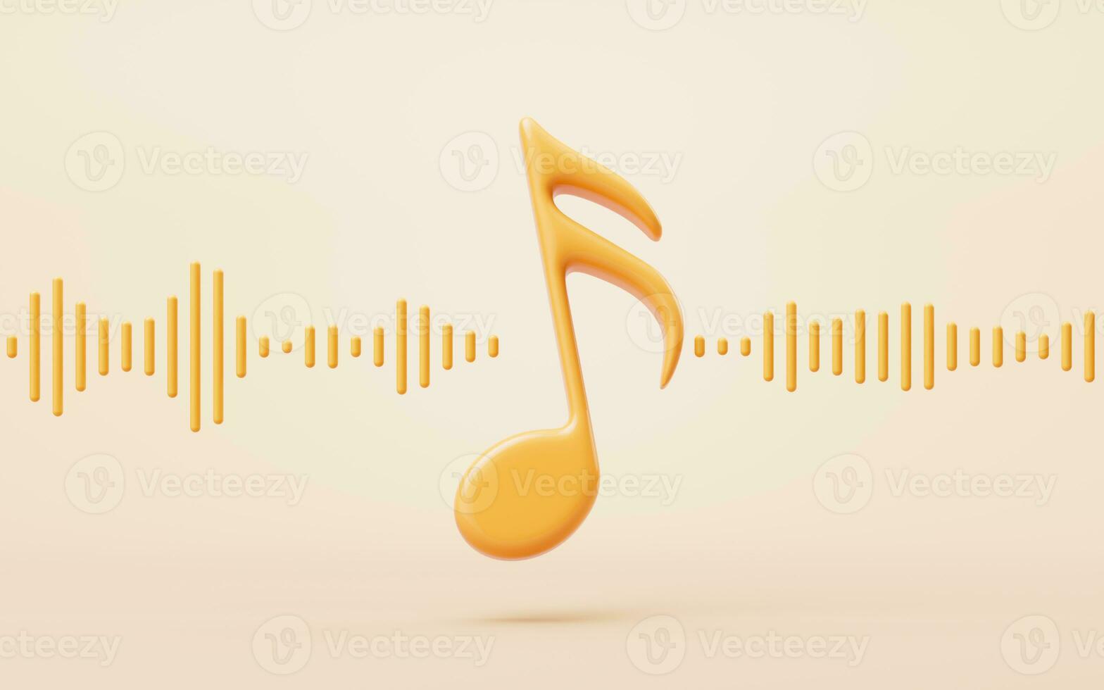 Music notes with cartoon style, 3d rendering. photo