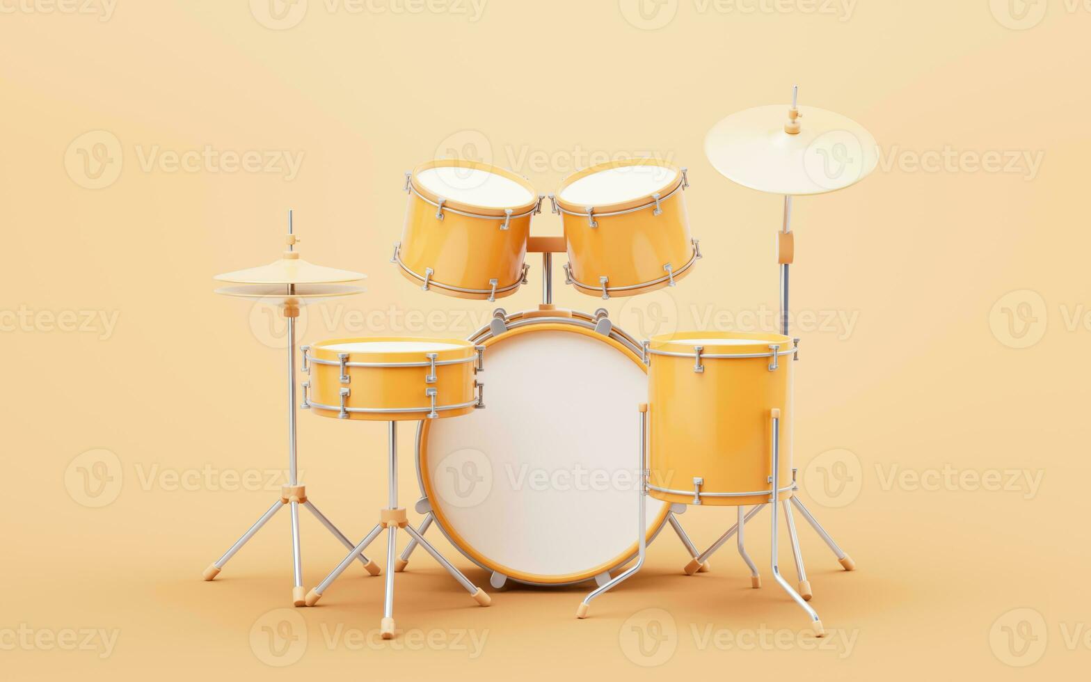 3D cartoon style drum set, 3d rendering. photo