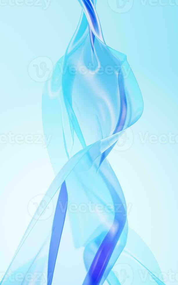 Flowing transparent cloth background, 3d rendering. photo