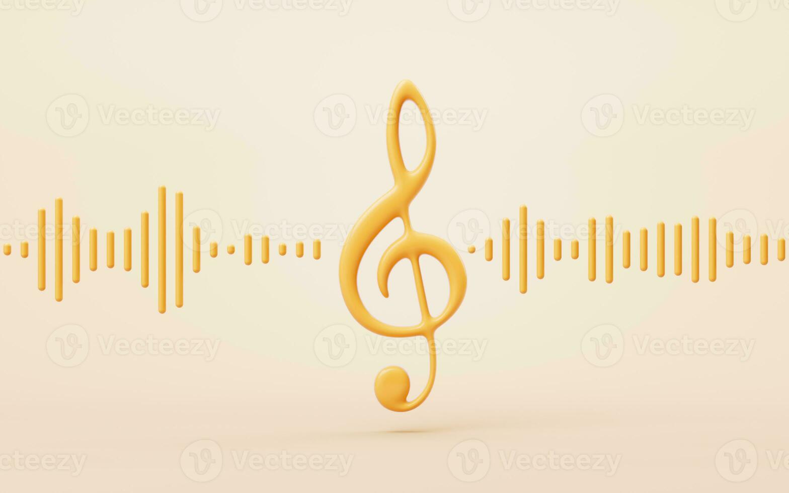 Music notes with cartoon style, 3d rendering. photo